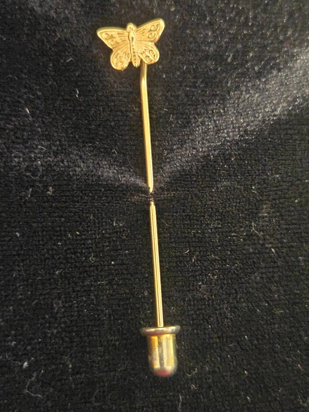 Vintage Gold Tone Butterfly Lapel Stick Pin Etsy