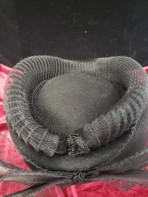 Vintage Ladies WPL 5923 Black 100% Wool Hat Made … - image 9