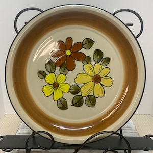 1970's Vintage MCM Daisy Vale Pattern Stoneware from JC Penney Made in Japan Dishes and Platter Set