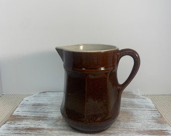 Vintage Brown Stoneware Crock / Pitcher