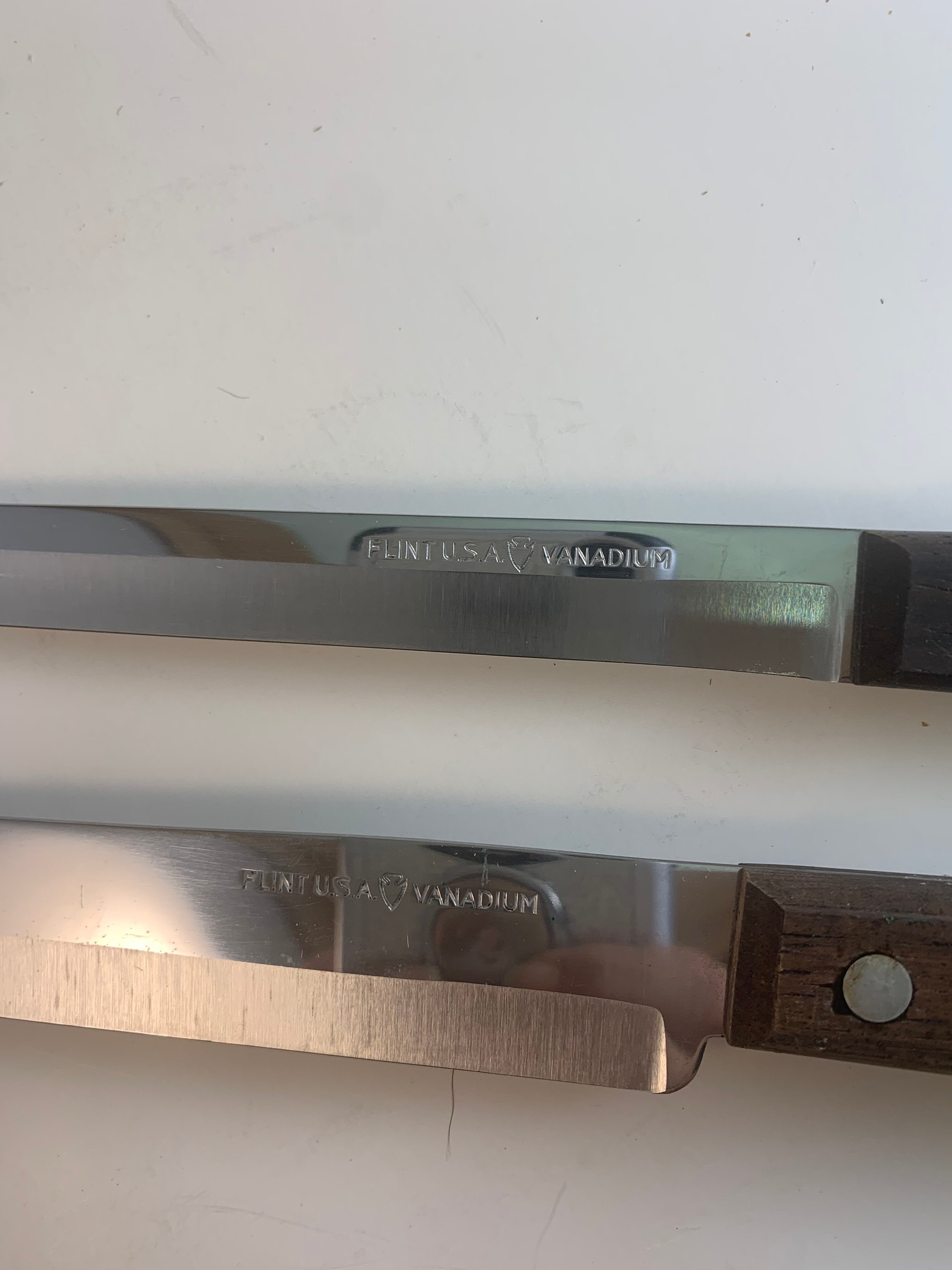 Vintage 2 Piece Flint USA Vanadium Knife Set in Leather Bound Etsy