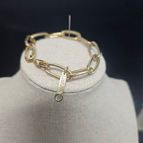 Vintage Gold Tone Chain Link Signed Napier Bracelet