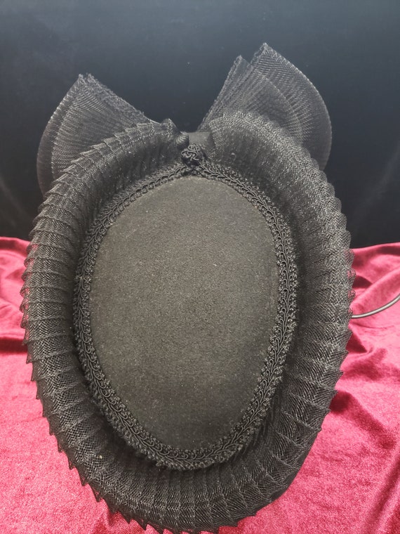 Vintage Ladies WPL 5923 Black 100% Wool Hat Made … - image 7
