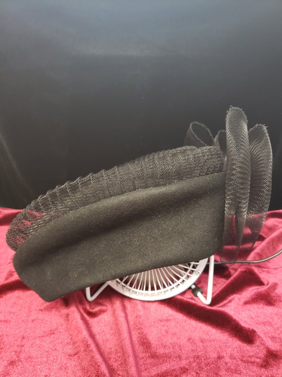 Vintage Ladies WPL 5923 Black 100% Wool Hat Made … - image 5
