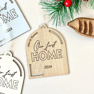Our First Home Ornament | New Home Ornament | Our First Christmas | Personalized First House Wooden Christmas Ornament | First Home Gift