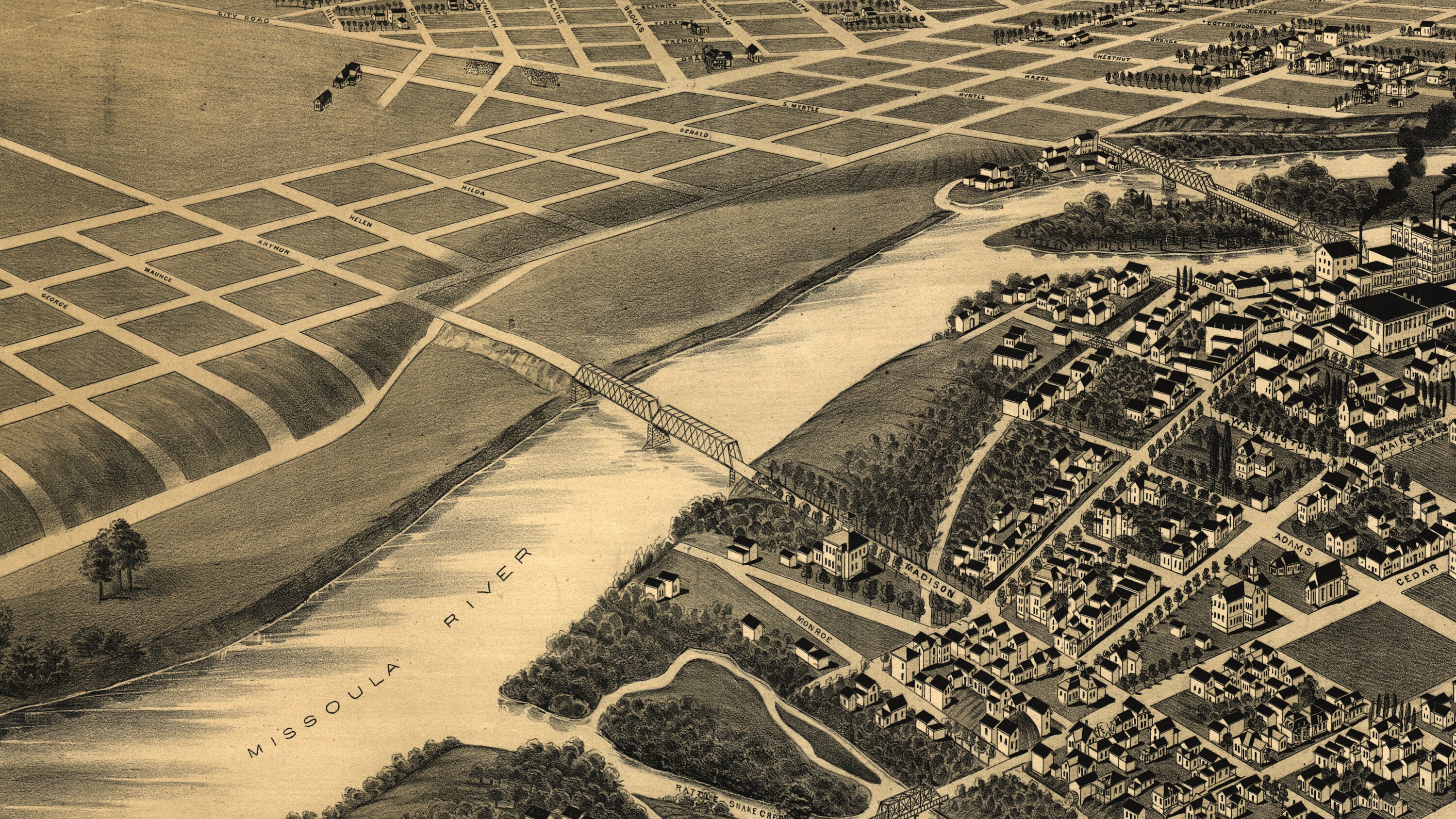Map of Missoula Montana 1891 Etsy