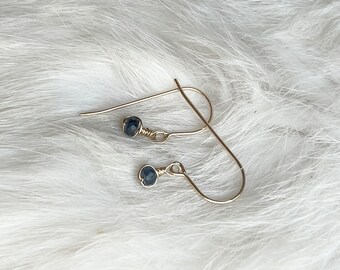 Tiny Sapphire Earrings -September Birthstone