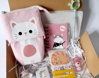 Kawaii Cat Stationery Box Gift Set School Supplies Cute Stationery