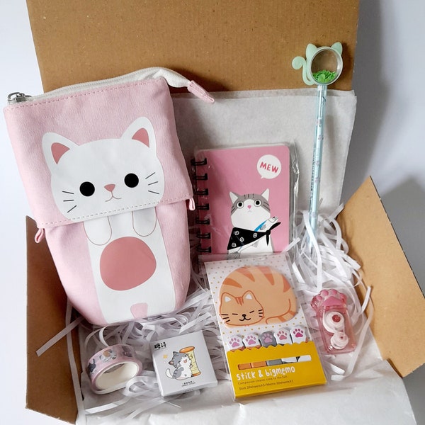 Kawaii Cat Stationery Box Gift Set School Supplies Cute Stationery