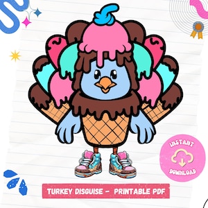 Ice Cream Turkey Disguise Craft: Printable Costume (PDF)