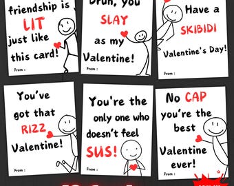 Funny Slang Valentine&#39;s Day Cards: Gen Z Printable Valentines (PDF)