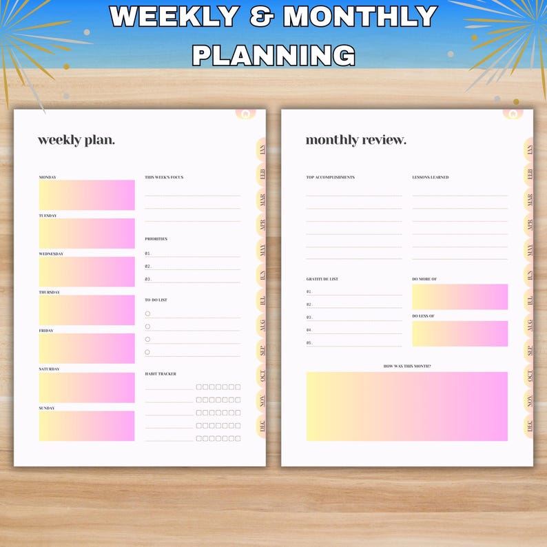 2026 Digital Planner | Floral Gradient Yearly Planner | Weekly and ...