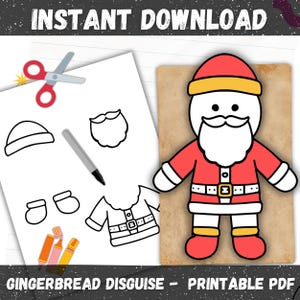 Disguise a Gingerbread Man Printable: Santa Costume Activity (PDF)
