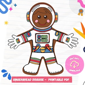 Astronaut Gingerbread Man Costume: Printable Holiday Craft (PDF Template)