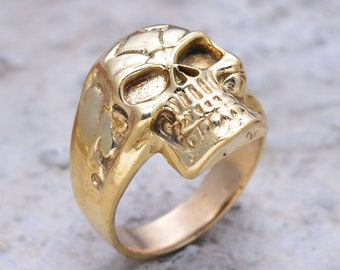 Gold skull ring, Handmade ring, deco ring, boho ring, wedding ring, statement ring, dainty ring, vintage ring, unique ring, infinity ring,