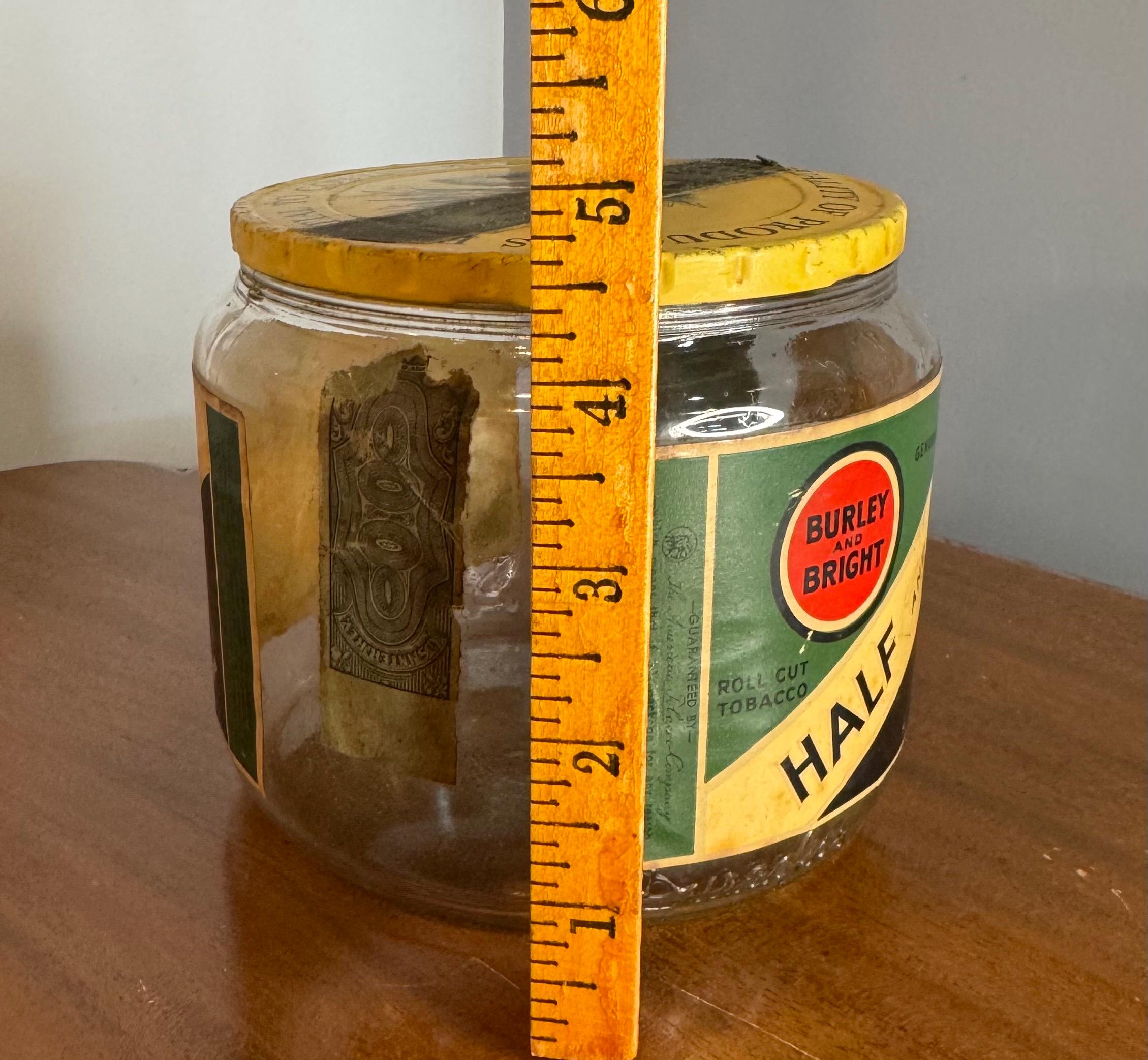 Vintage Half and Half Pipe Tobacco Large Glass Jar, American Tobacco  Company, Tobacco Collectables
