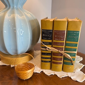 Hard Bound Books for Decor, Vintage Readers Digest Condensed Books, Lot of 3, Patterned Hardback Covers, 1970 Vol 1,2,& 3, Pleasantville, NY