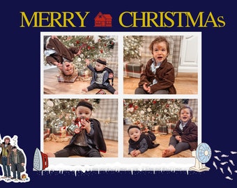 Funny Home Alone Christmas Card: Editable Family Photo Template (Instant Download)