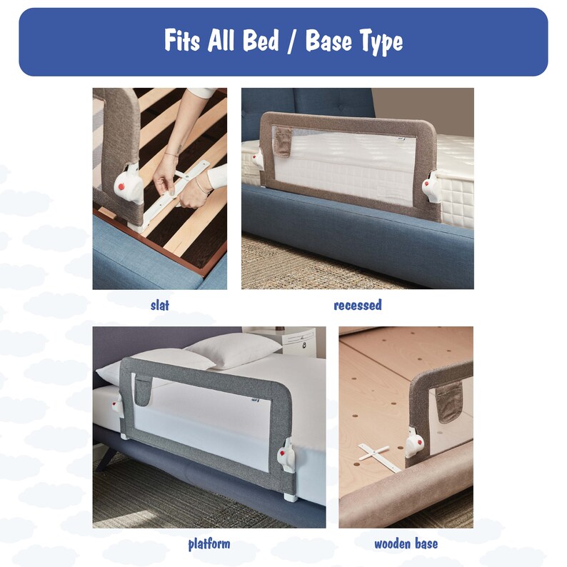 BED RAIL for Toddlers With Reinforced Anchor Safety System, Swing Down