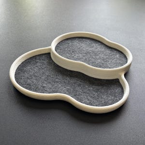 Bandeja de fieltro para valet, bandeja de recogida orgánica, bandeja decorativa, decoración del hogar, recipiente para dinero, llaves y AirPods.