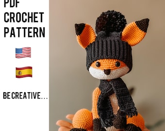Amigurumi crochet fox pattern PDF - Easy tutorial