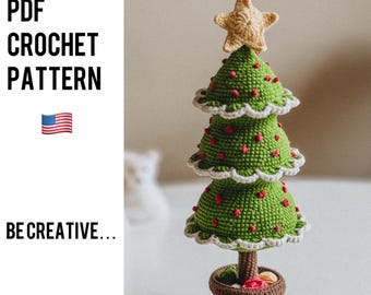 Crochet Christmas Tree Pattern, Amigurumi PDF (English and Spanish)