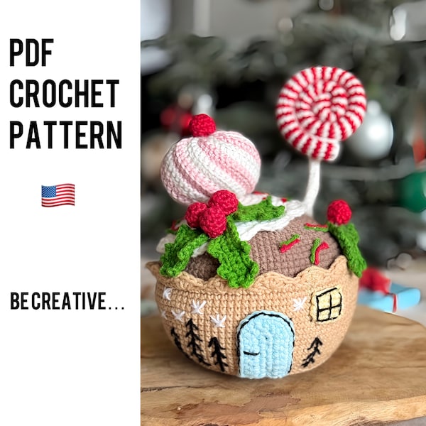 crochet amigurumi pattern cupcake, crochet cupcake, christmas crochet, amigurumi food pattern, christmas amigurumi pattern, birthday cupcake