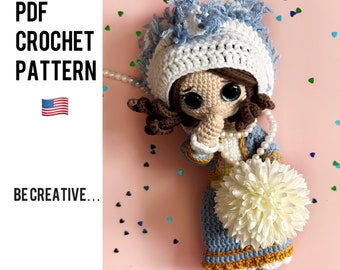 Amigurumi Doll Crochet Pattern, Bouboulina, Greek National Girl (PDF Pattern)