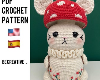 Mushroom Cat Crochet Amigurumi Pattern (PDF)