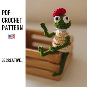 Häkelanleitung für Kwakkie Frosch, Amigurumi PDF in ENG
