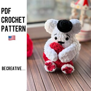 Easy Crochet Valentines Bear Pattern (PDF Pattern)