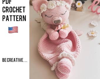 Crochet pattern comforter Ms. Piggy.