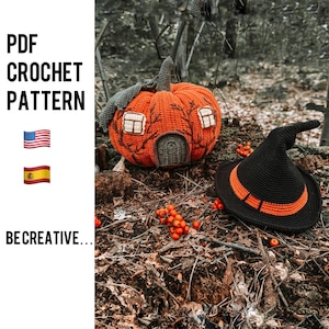 crochet pumpkin pattern, halloween pumpkin,  amigurumi pattern, PDF in ENGLISH and SPANISH