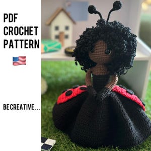 crochet doll pattern, amigurumi doll pattern, ladybug and lady bee crochet dolls , PDF in ENGLISH