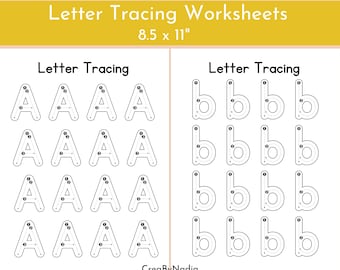 Printable Alphabet Tracing Worksheets, Handwriting Practice, Preschool Curriculum, Upper And Lowercase Letters, Digital Download