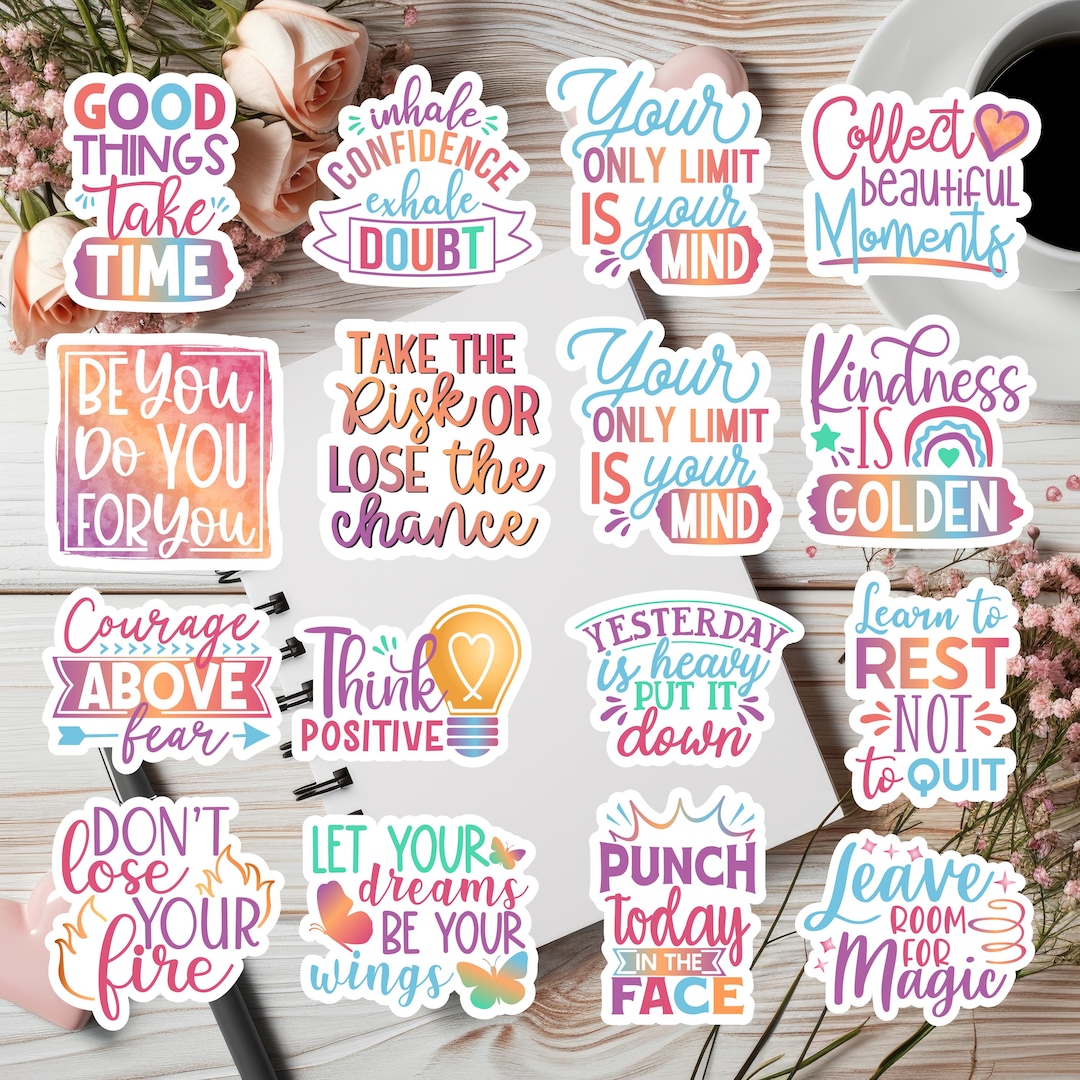 Inspirational Stickers Pack | Mental Health Sticker Pack | Motivational ...