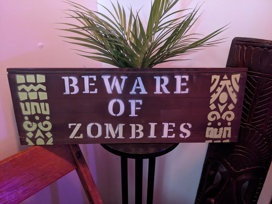 Beware of Zombies Sign - Etsy