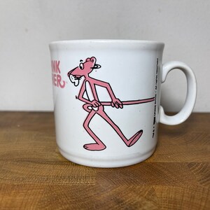 1982 Vintage The Pink Panther mug - tekst misprint! Cartoon animated tv serie child show collectors item tea milk coffee mug drinking glass