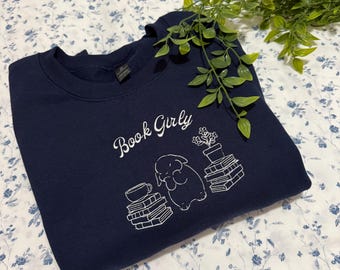 Book girly spring sweatshirt, bookish gifts, reader gifts, spring sweatshirts