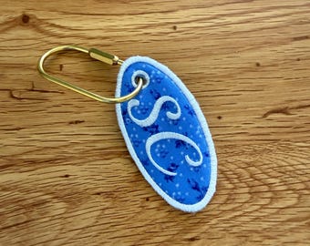 Personalized Embroidered Bag Tag, Custom Name Luggage Tag, Initals Travel Tag, Kids Backpack tag