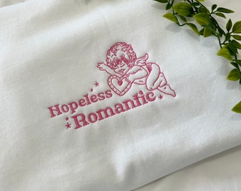 Hopeless romantic embroidered sweatshirt