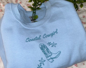 Coastal cowgirl, starfish embroidered sweatshirt