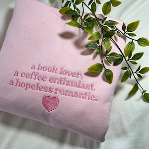 Embroidered Book Lover Sweatshirt – Cozy Literary Gift for Readers