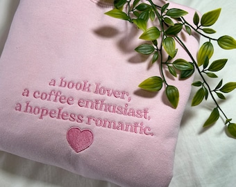 Embroidered Book Lover Sweatshirt – Cozy Literary Gift for Readers