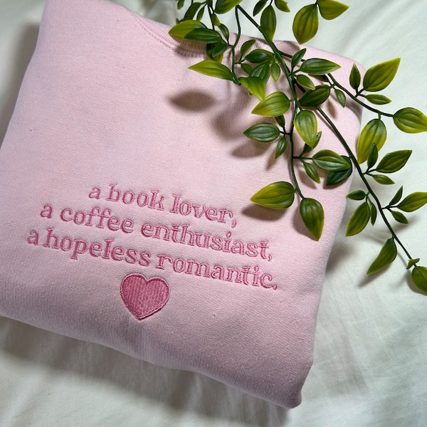 Embroidered Book Lover Sweatshirt – Cozy Literary Gift for Readers