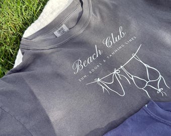 Beach club book comfort colors T-shirt, readers gift, bookish gifts, bookish merch