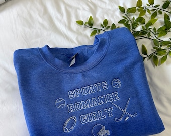 Sports romance bookish embroidered sweatshirt