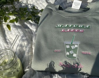 Matcha latte book club sweatshirt, readers gifts, bookish merch