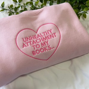 Unhealthy book embroidered sweatshirt