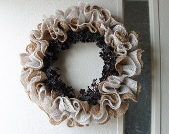 Fall Wreath, Black- 14 Inches, Decor, Gift